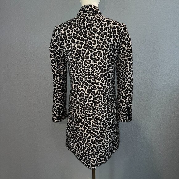 ANTHROPOLOGIE Leopard Animal Print Double Breasted Jacket Coat - EUC - Size 0 - Picture 6 of 16